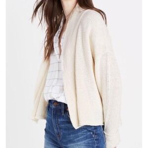 Madewell Women's Cream Knit Cardigan‎ Sweater Open Front Size Small